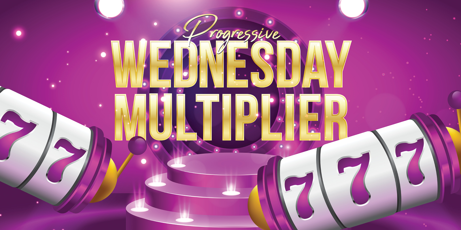 Progressive Wednesday Multiplier copy against purple background