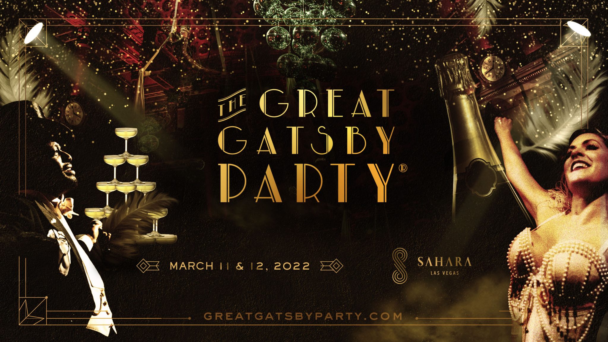 The Great Gatsby copy against a black background