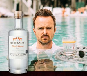 Aaron Paul in a pool shot for Dos Hombres