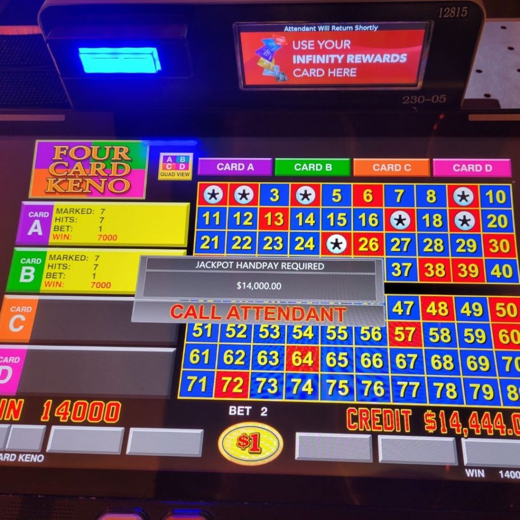 Slot machine showing a big win!