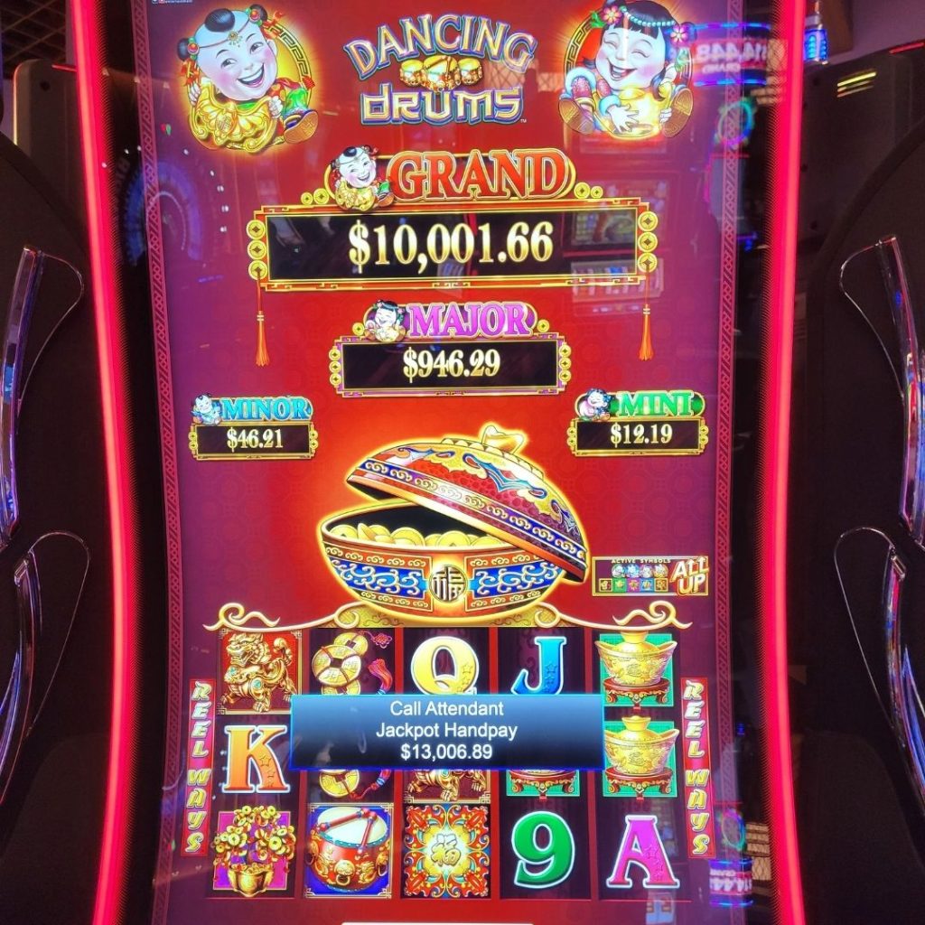 Slot machine showing a big win!