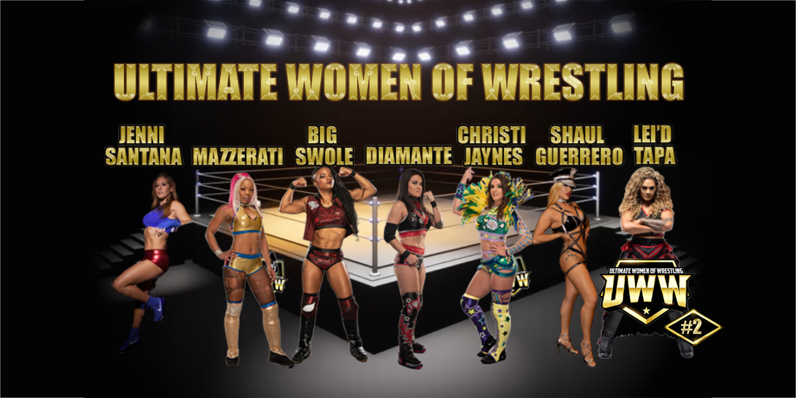 Ultimate Women of Wrestling with images of women wrestlers