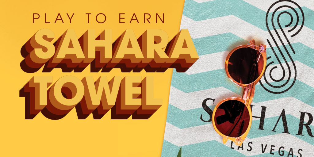 SAHARA Beach Towel creative showing a bright yellow summer vibe with the towel and sunglasses