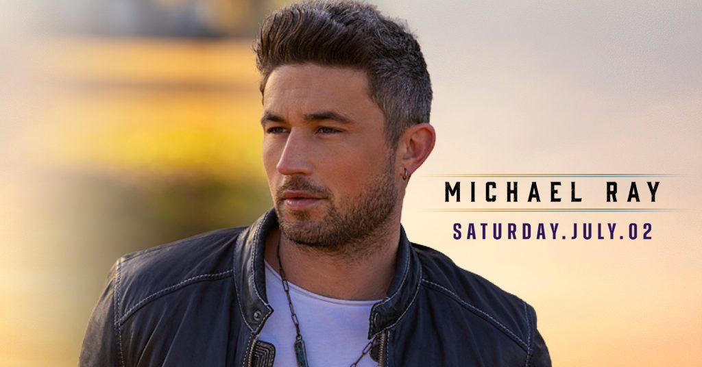 Michael Ray headshot visual for 4th of July weekend.