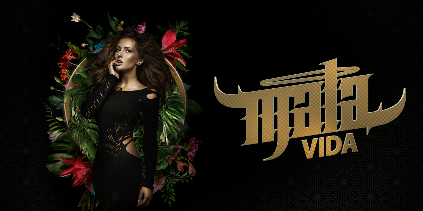 Mala Vida Visual showing a Latin woman and guest dj information with a vibrant green background