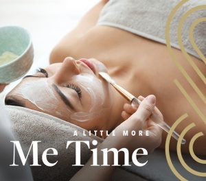 amina spa me time creative showing a person getting a facial