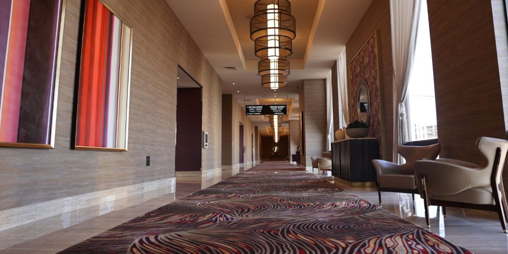 a hallway showing new interior design for meetings and events