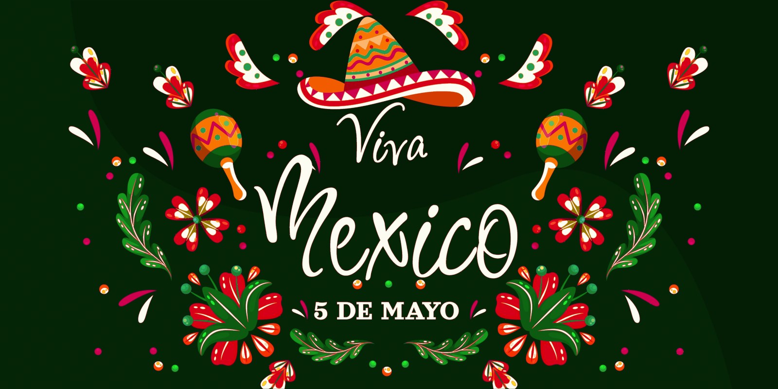 Viva Mexico and the date displayed in festive Mexican decor