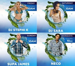 All 4 live DJs at AZILO Ultra Pool every weekend.
