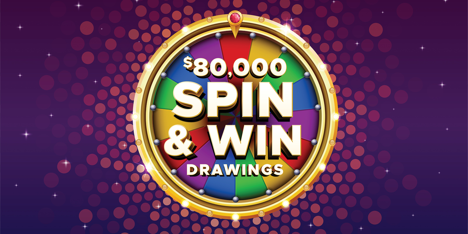 spin and win drawings creative showing a wheel and a game show vibe
