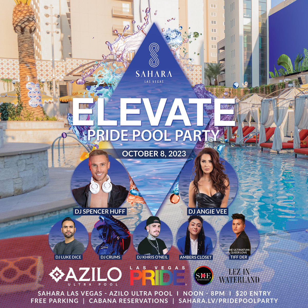 Join us EVERY SATURDAY at SAHARA Las Vegas for Elevate PRIDE Pool Party  🌈🌈🌈