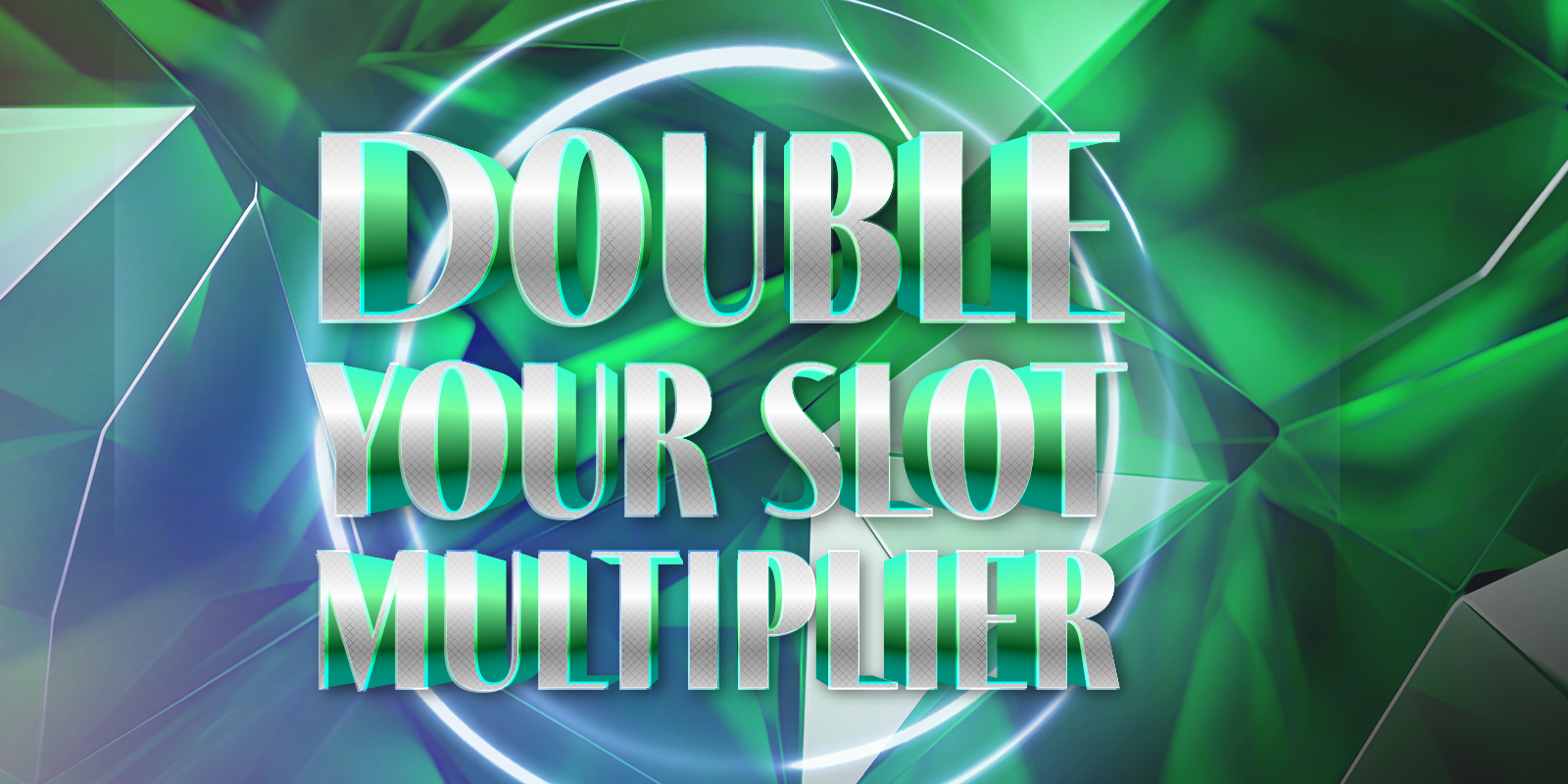 Double Your Multiplier in May creative with a geometric esthetic