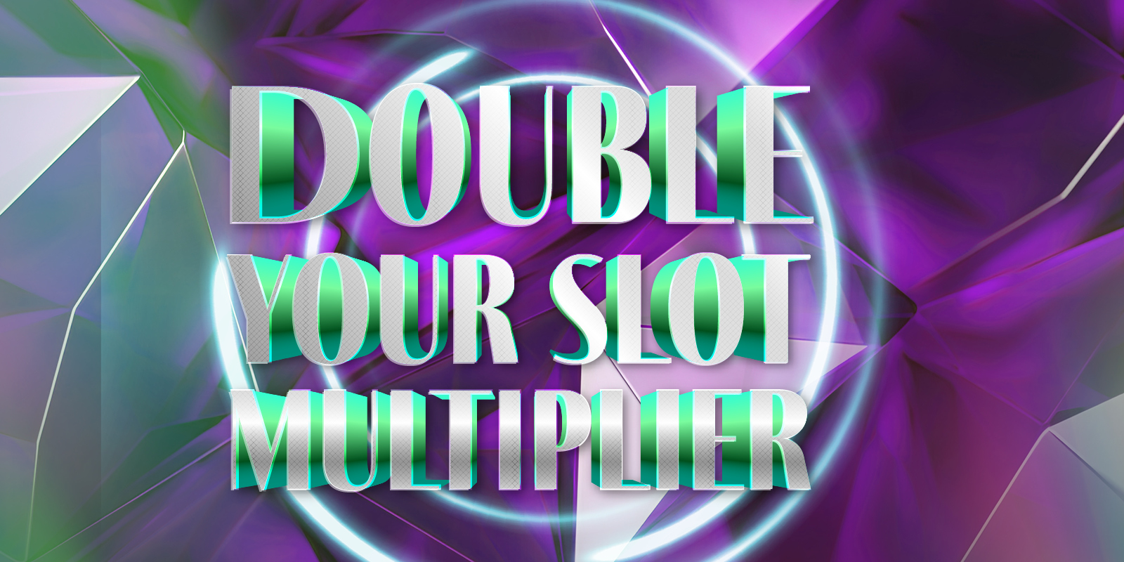 Double Your Multiplier creative with a geometric esthetic