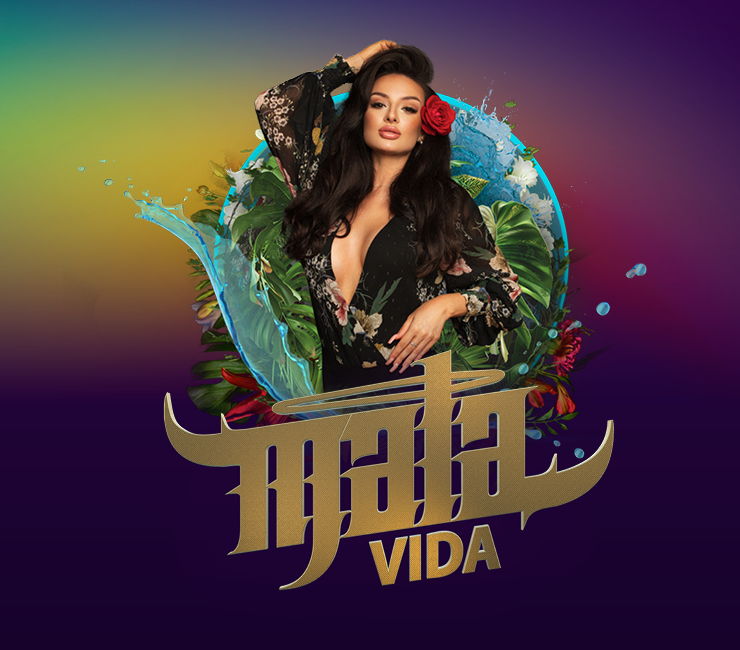 Mala Vida Latin nights with a girl centered in the creative.