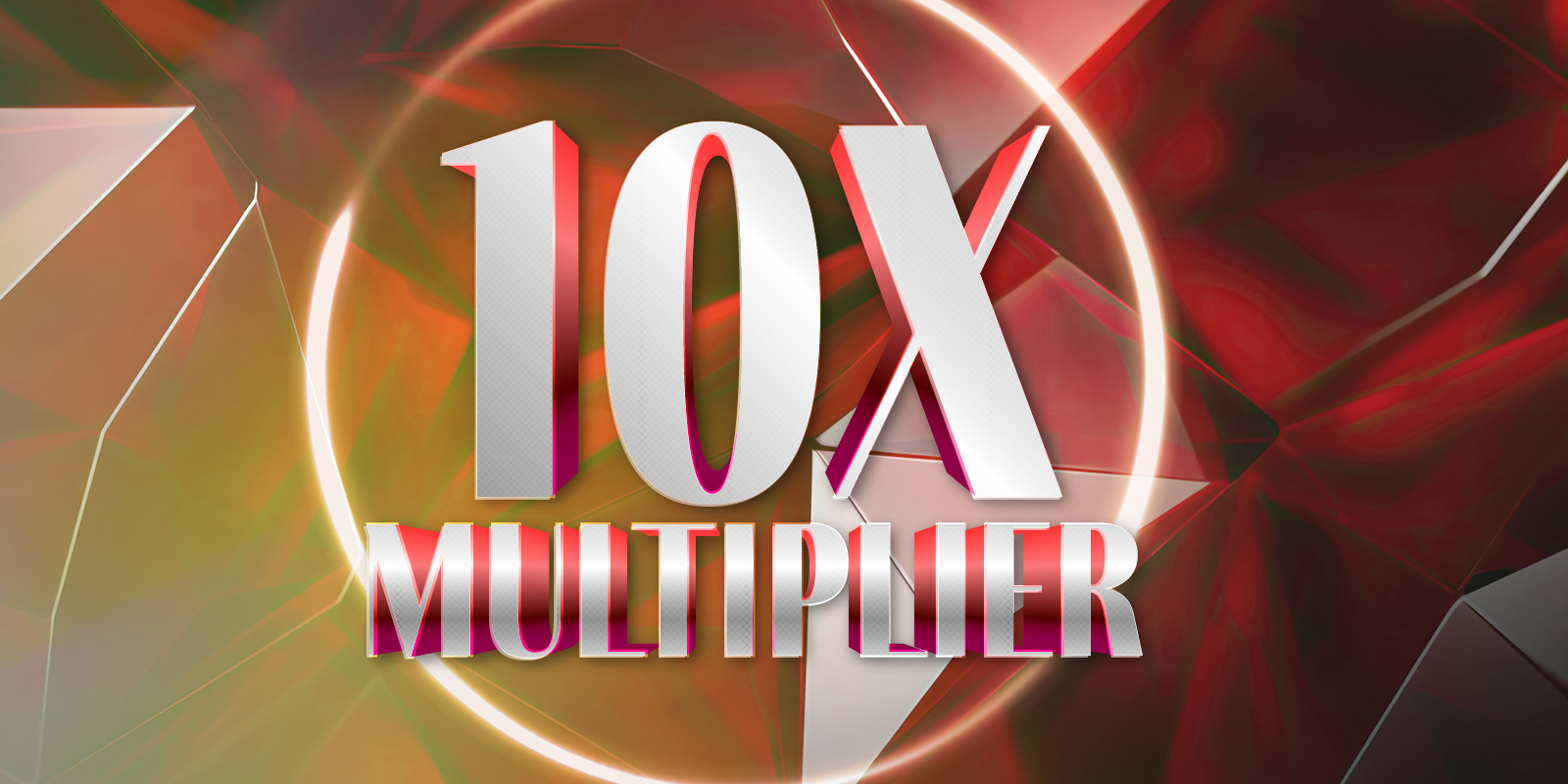 10X Multiplier creative with a geometric look