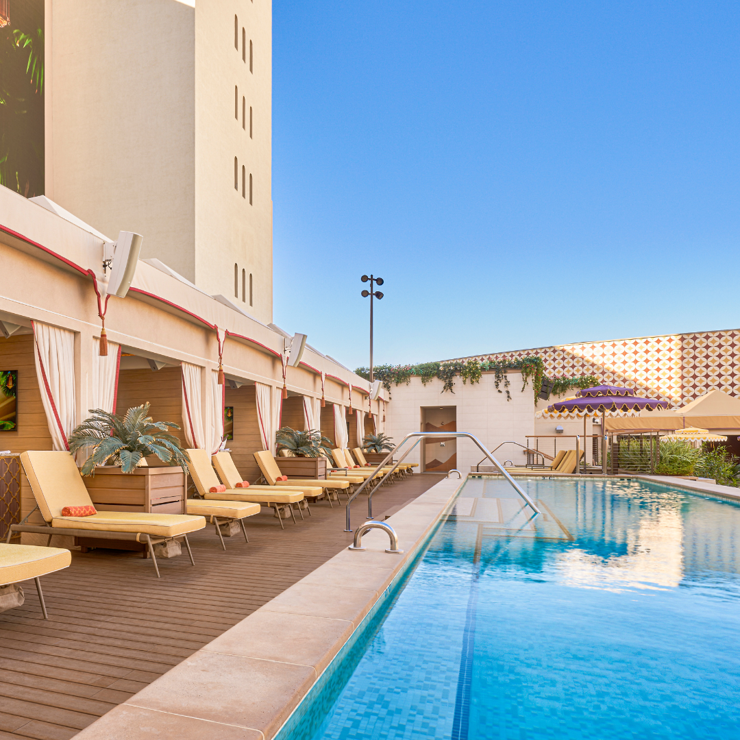 picture of retro pools cabanas