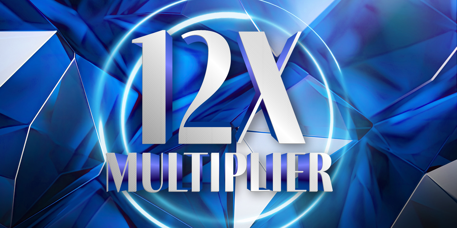 12x multiplier creative for a casino offer in the color blue