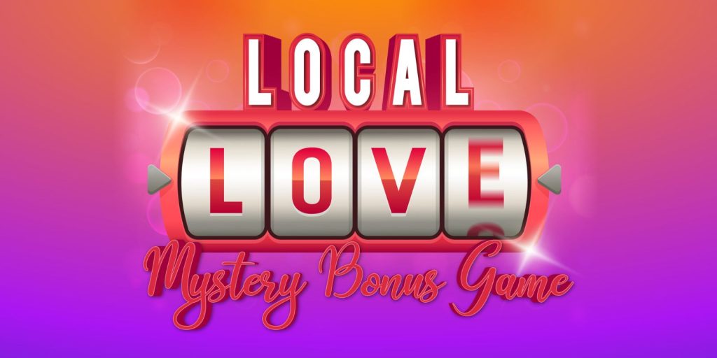 locals love mystery bonus game creative showing a slot machine