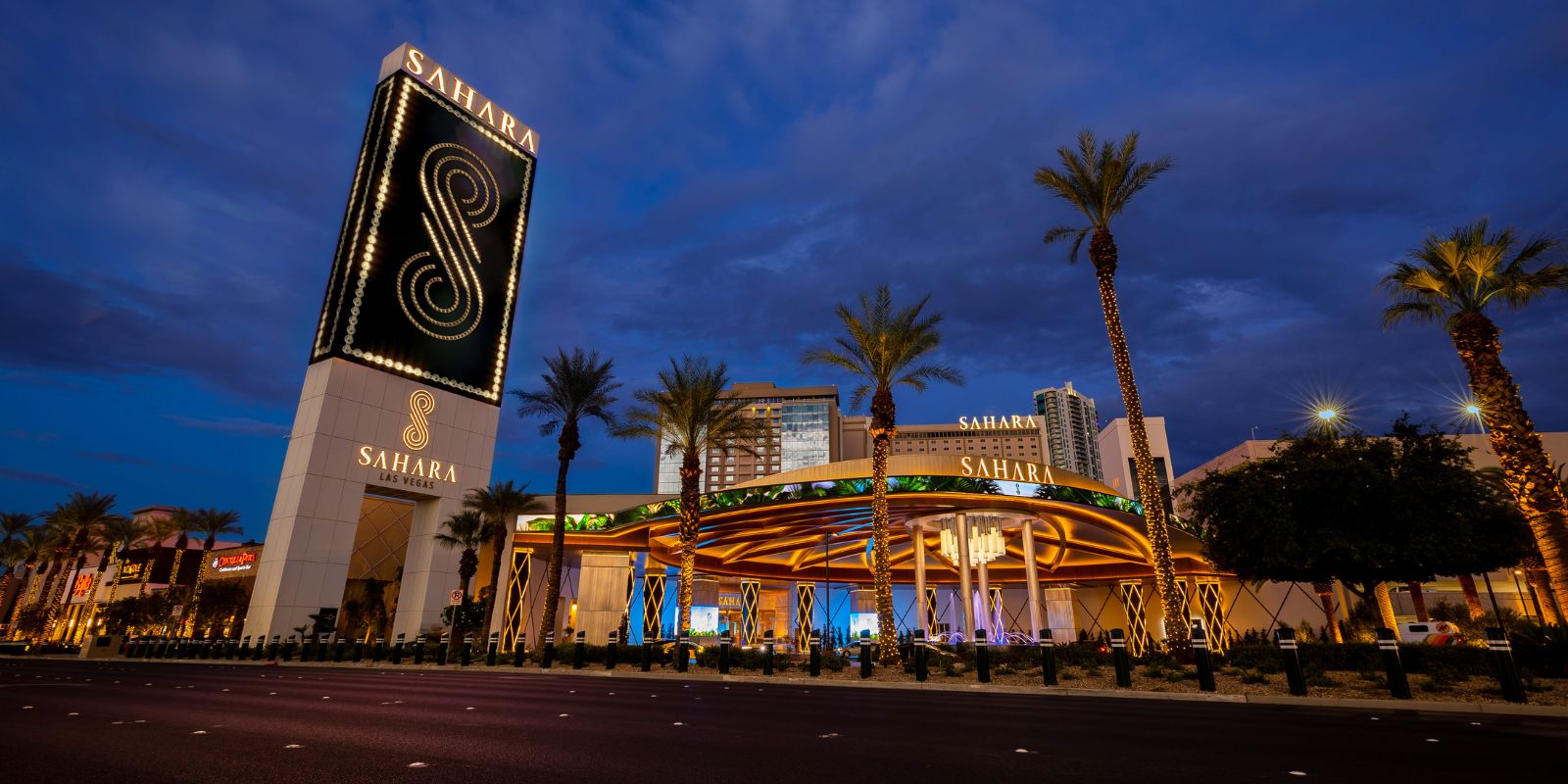 a picture of sahara las vegas from outside
