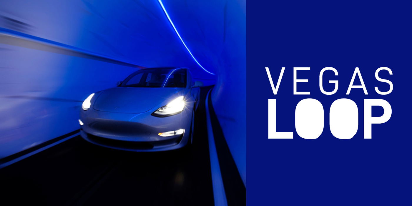 Vegas Loop at SAHARA Las Vegas with electric vehicle and tunnel-inspired design.