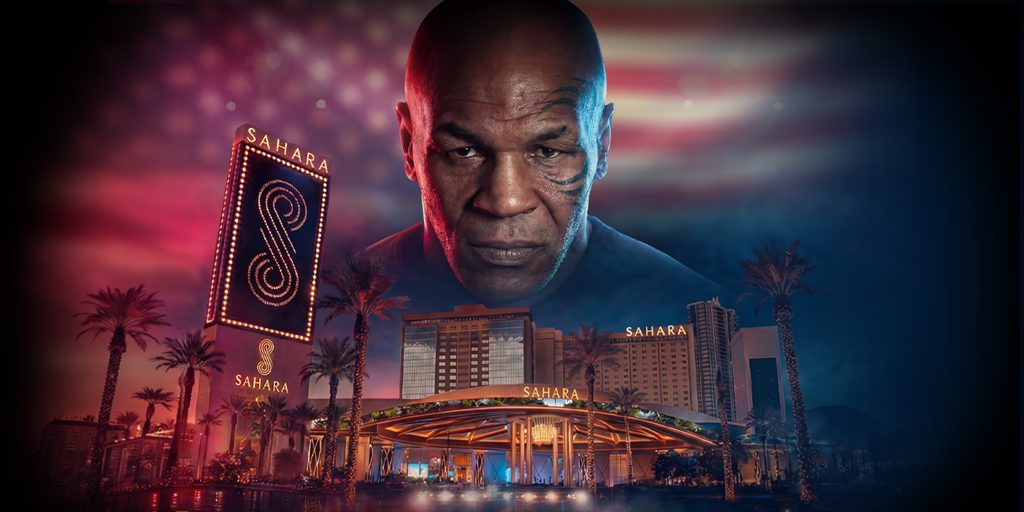 Mike Tyson creative showing the fighter and SAHARA
