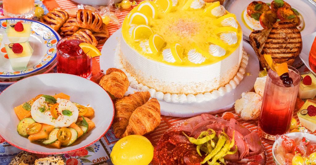 Balla Brunch focus showing a table filled with food