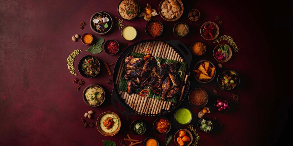Maroon creative showing food