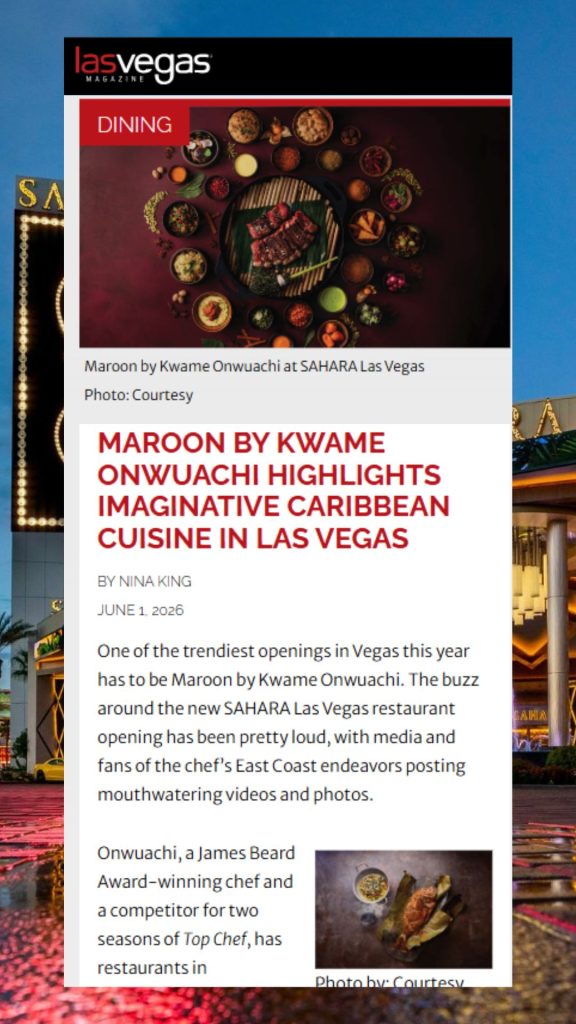 Las Vegas Magazine Maroon article