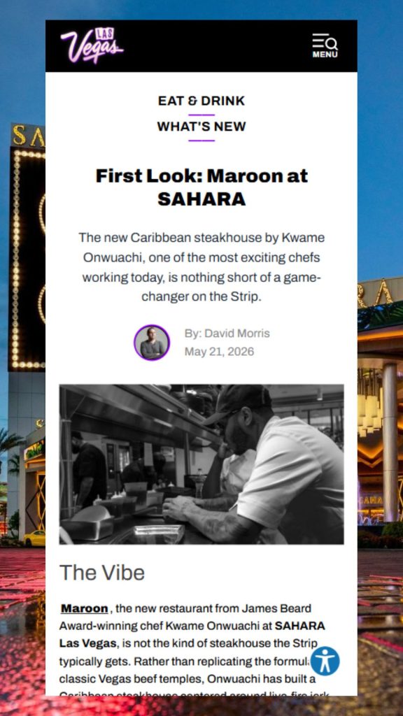 Visit Las Vegas Maroon article