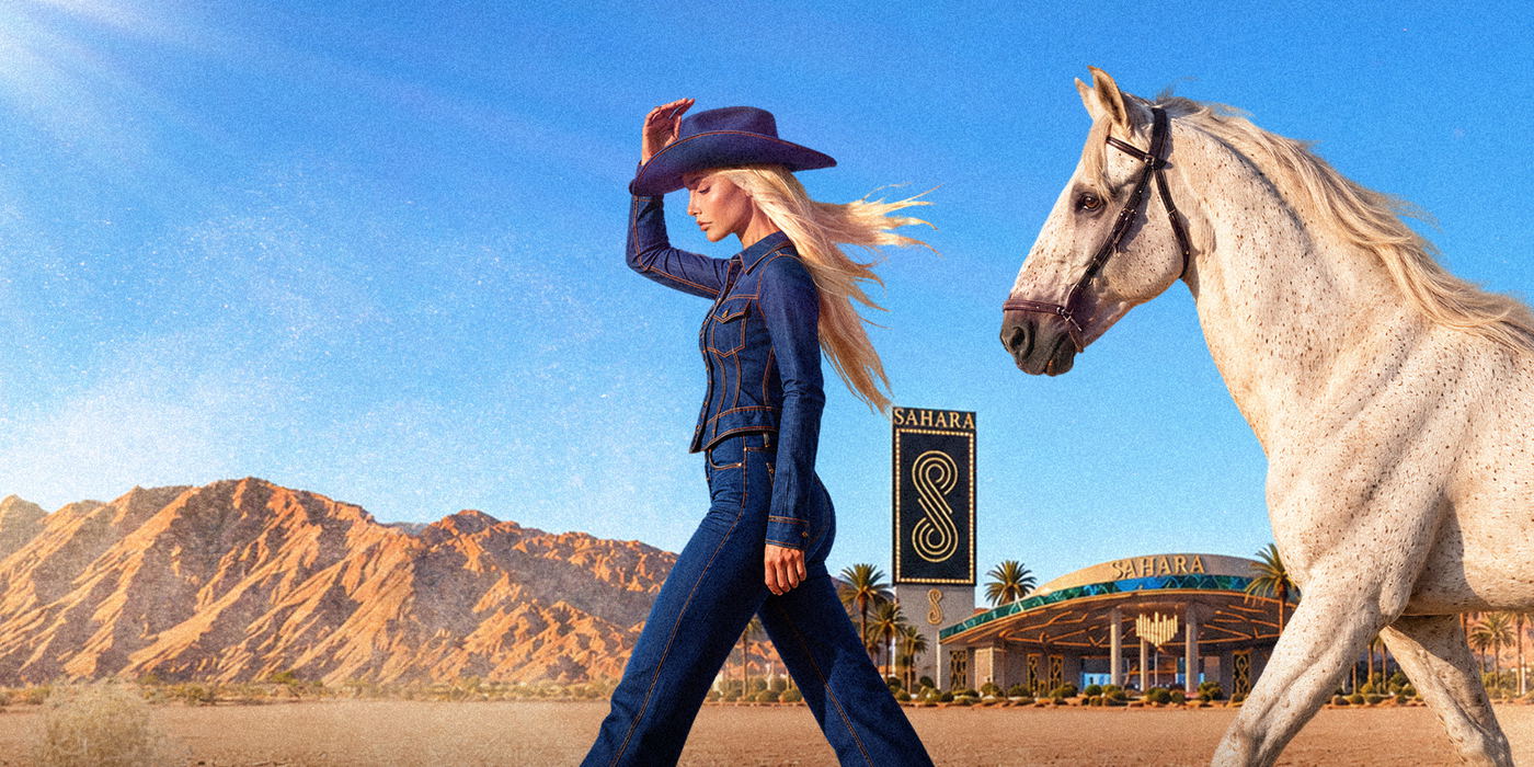 Rodeo Week at SAHARA creative showing a girl and a pony