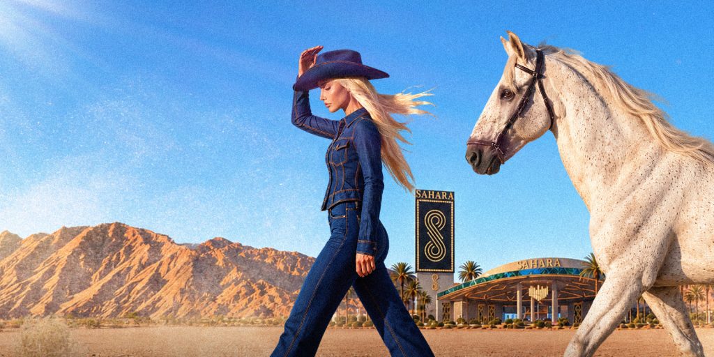Rodeo Week at SAHARA creative showing a girl and a pony